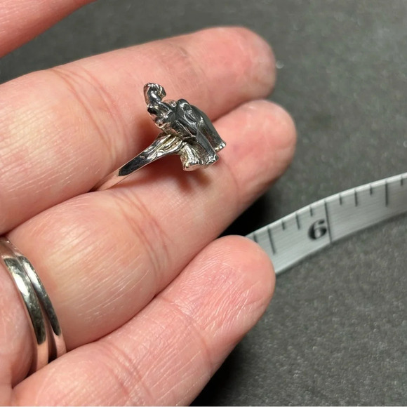 Sterling Silver 925 Elephant Statement Women’s Ring Size 9.5 - Picture 2 of 10